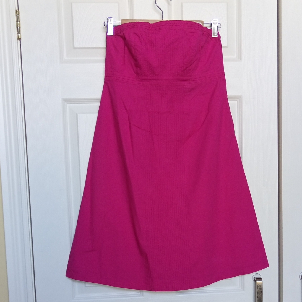 Ptp14" HotPink Cotton Dress Spaghetti Straps Optional